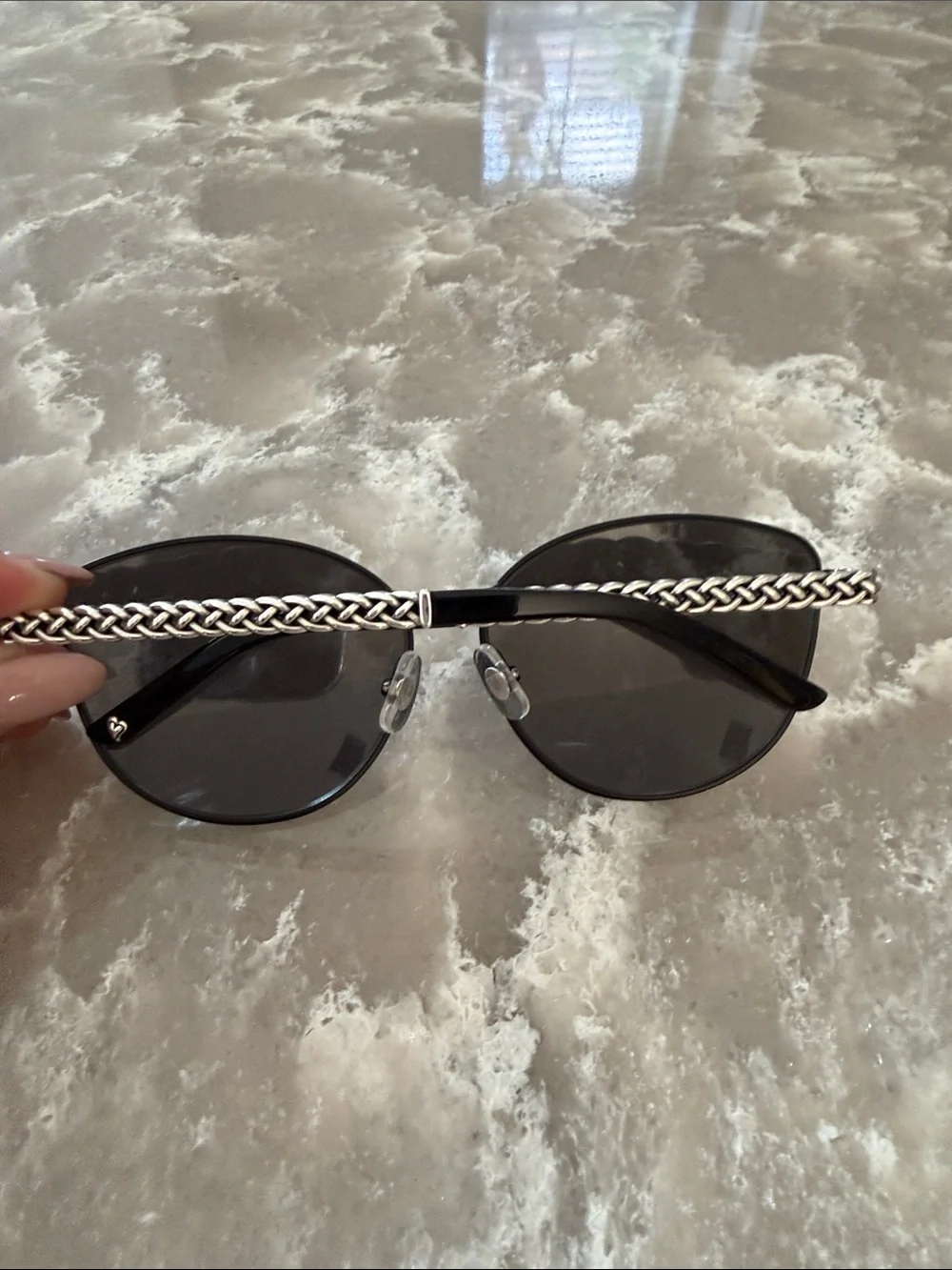 Brighton Black Aviator Sunglasses with Floral Case